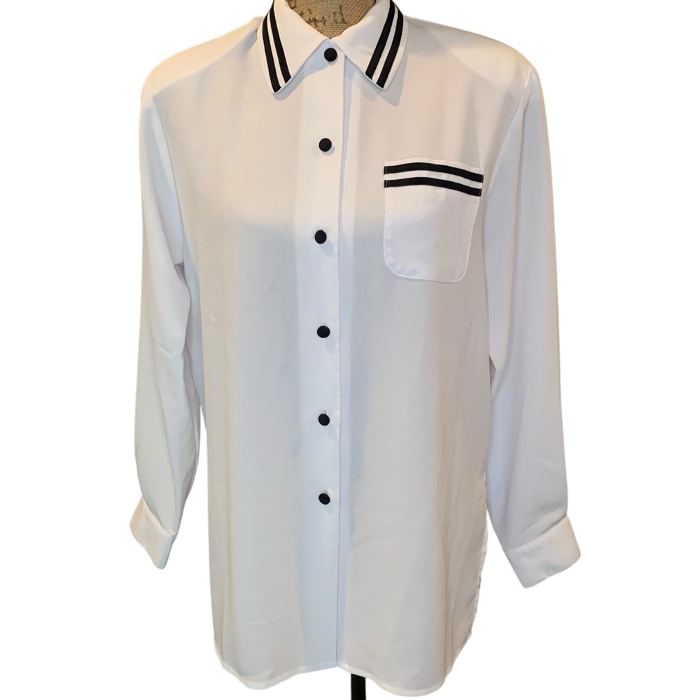 Notations White Shirt with Black Details